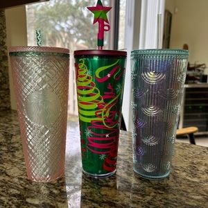 Set of three Starbucks, 24 ounce tumblers for cold drinks